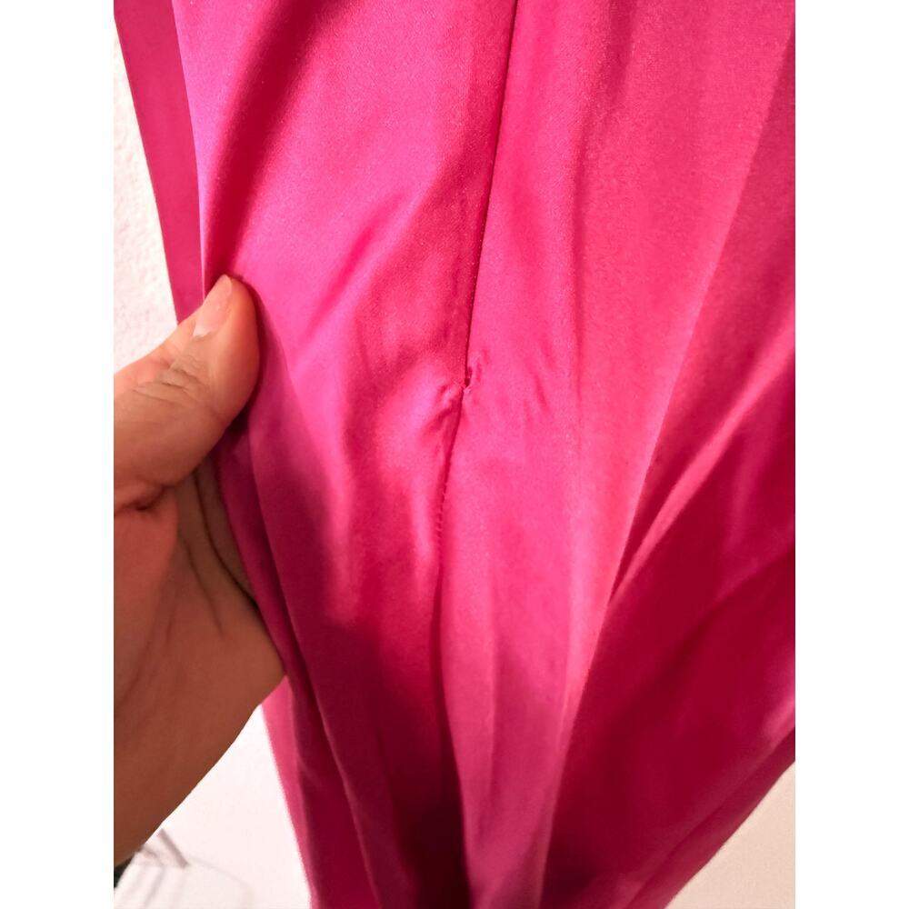 RUNAWAY The Label Pink and Orange Colorblock Twist Front Midi Dress - Size M - Picture 12 of 13